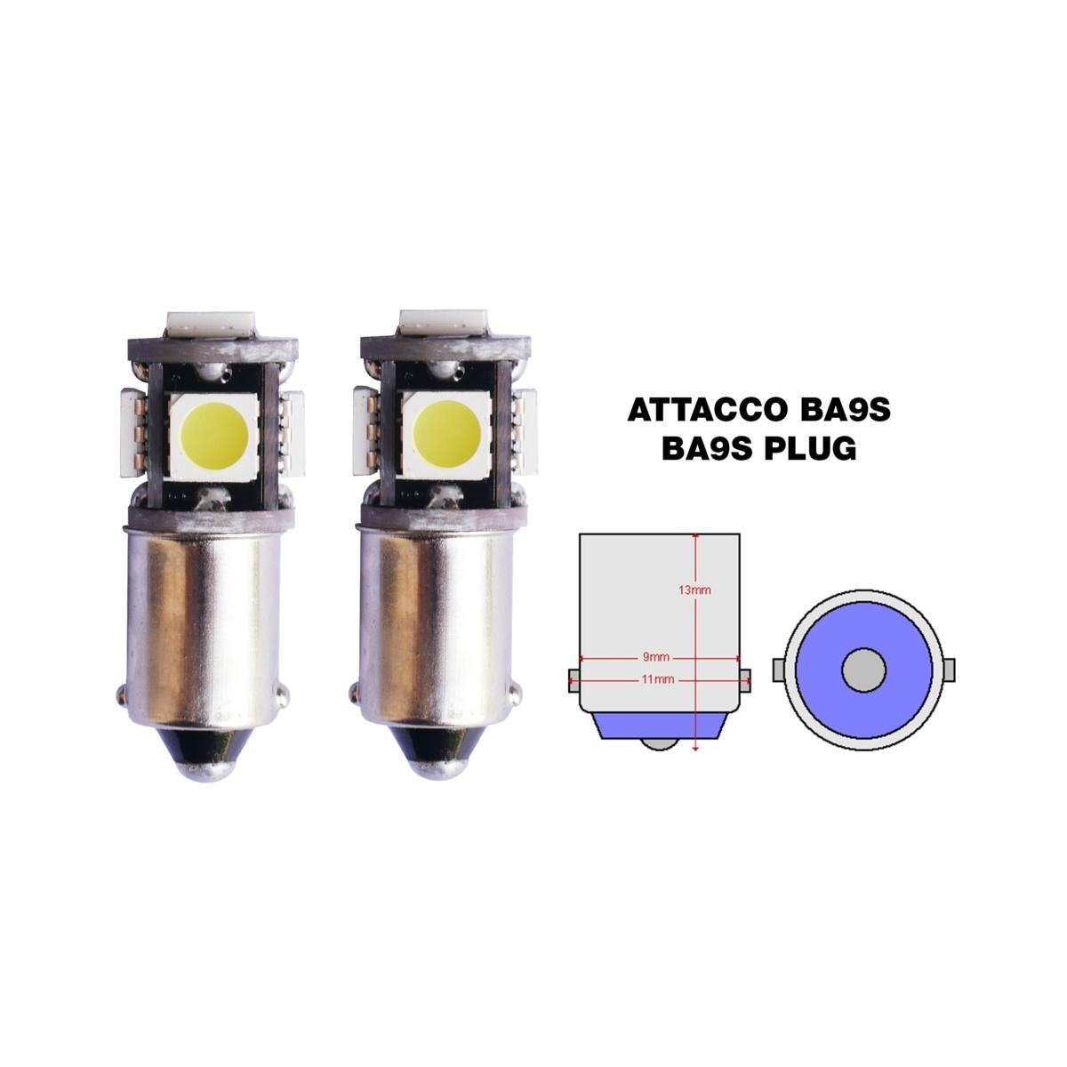 Lampadine led BA9S H6 canbus 5 led