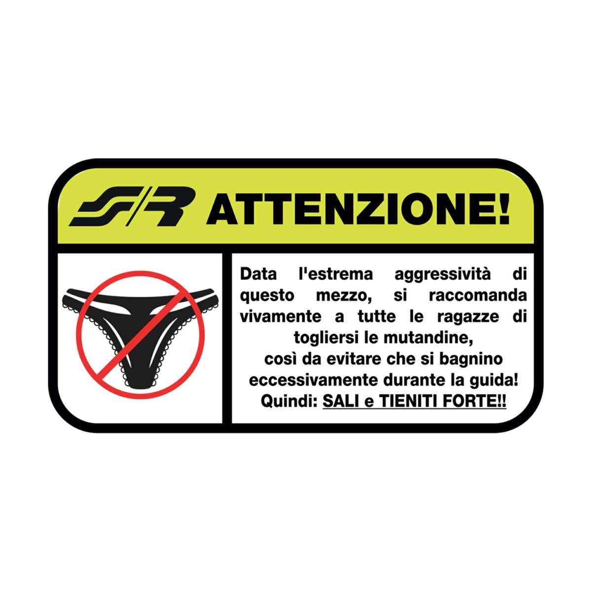 Adesivo 90x50mm warning