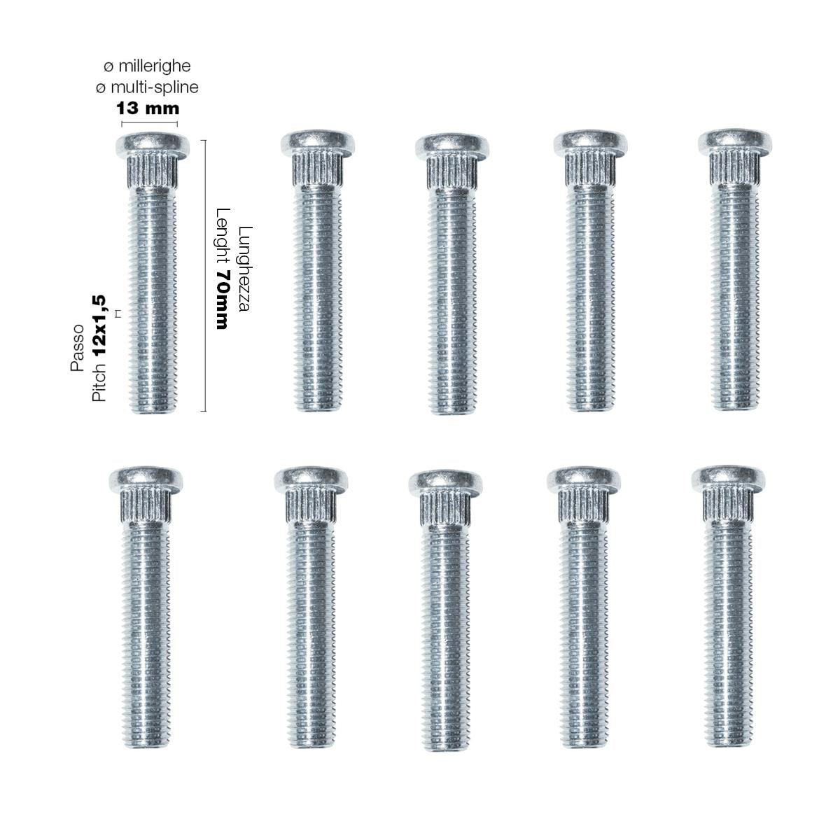 10 colonnette a piantaggio 12x1.5 l.70mm