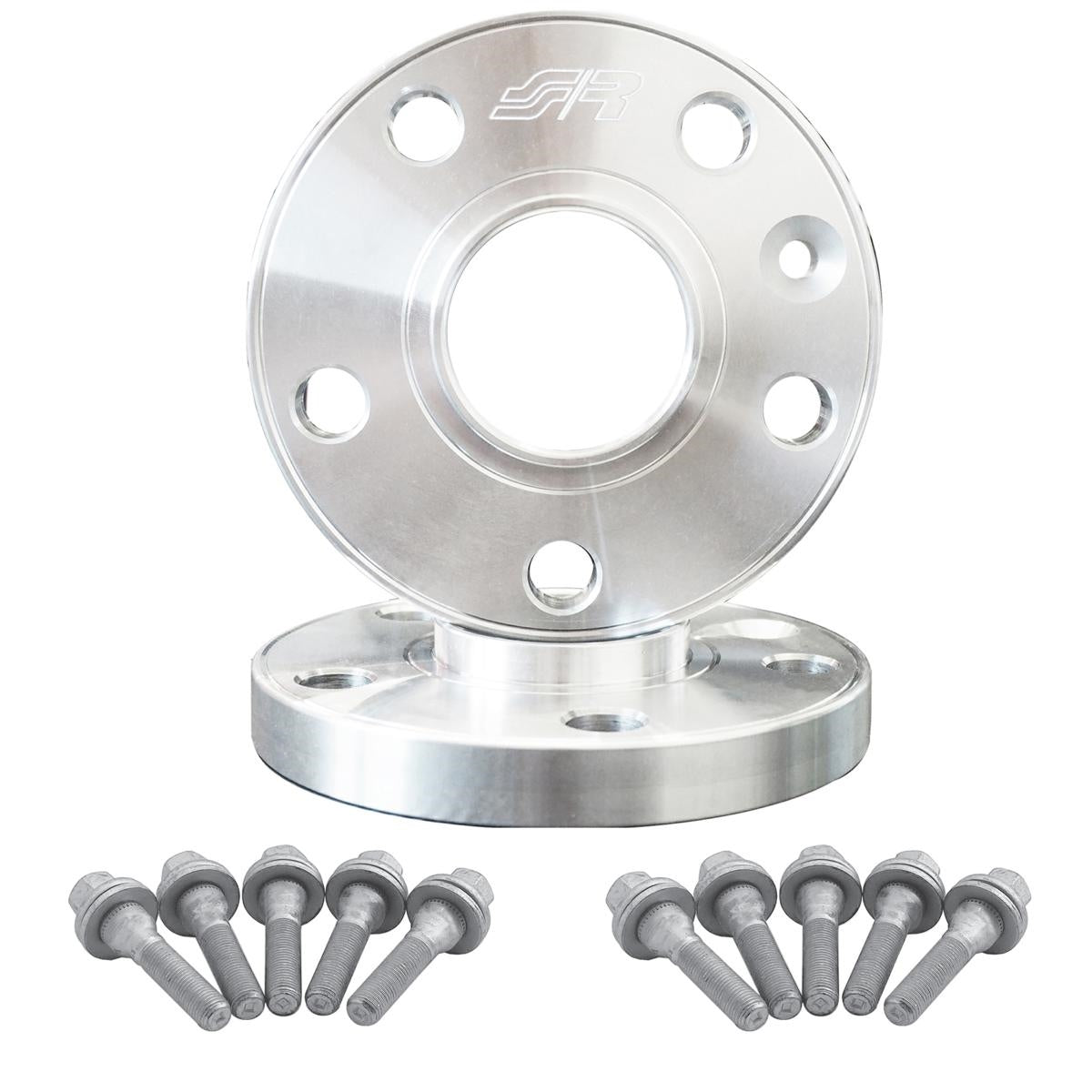 2 distanziali ruota 20mm 5x108 65,1 con bull.testa piatta