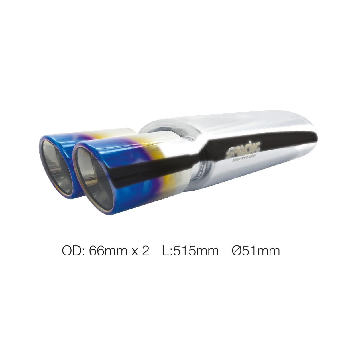 Marmitta rotonda id 51mm doppia acciaio inox