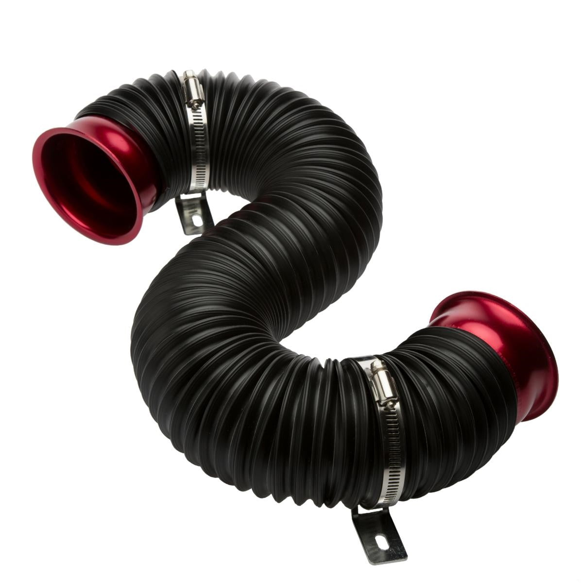 Tubo di aspirazione nero raccordi rossi diam. 76mm