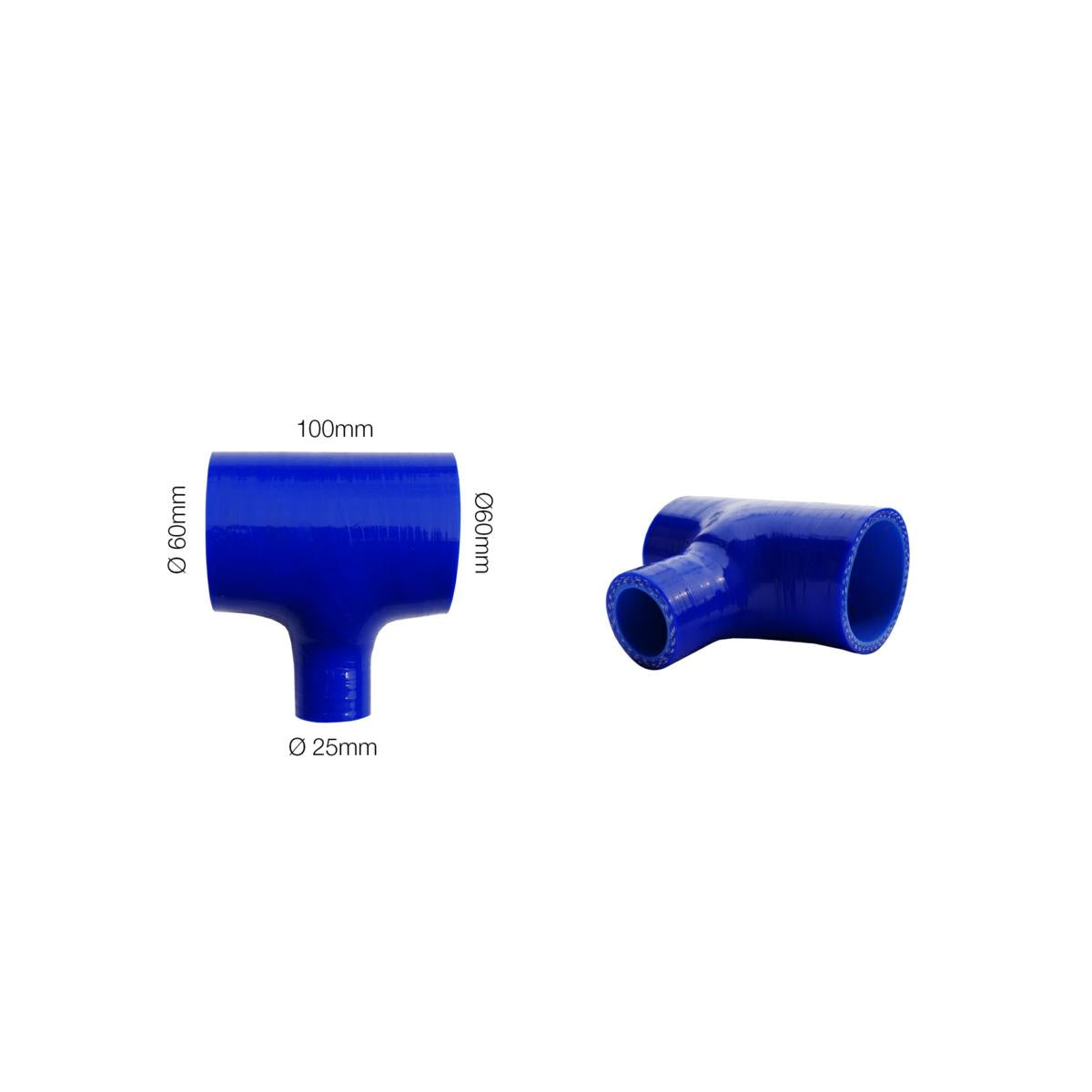 Manicotto blu a T Manitor l.100mm/25mm id.60mm