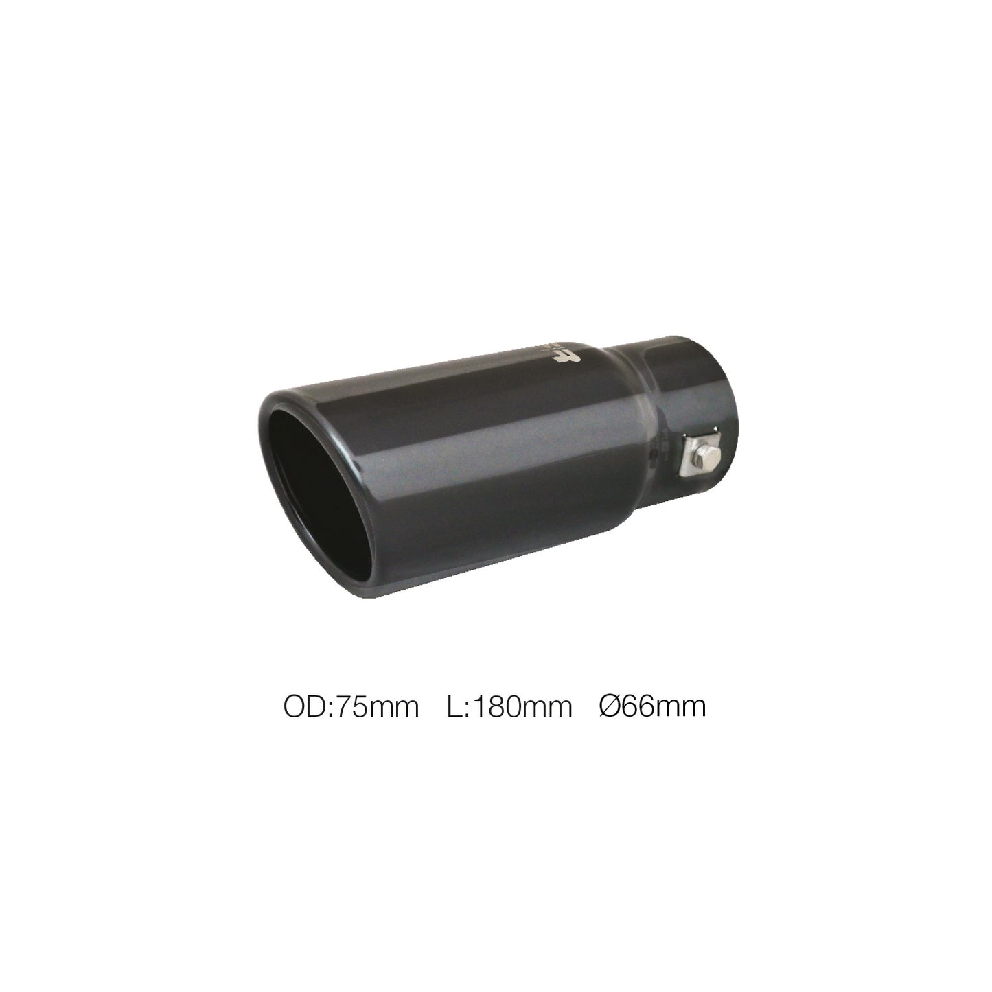 Terminale rotondo id 66mm inclinato acciaio inox nero