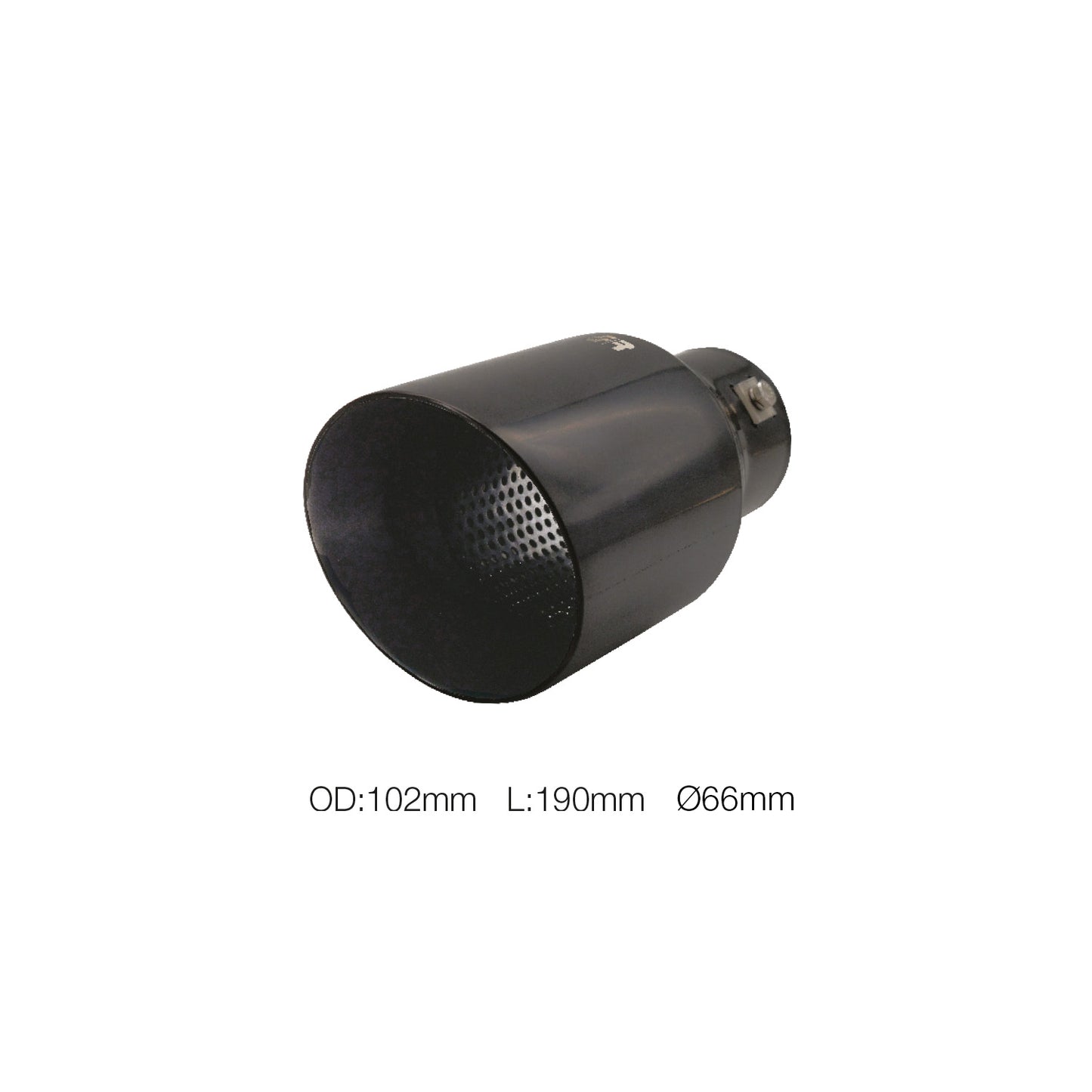 Terminale rotondo id 66mm inclinato acc inox nero uscita102mm