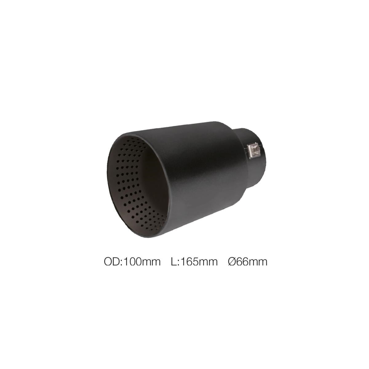 Terminale rotondo id 63mm acciaio inox nero