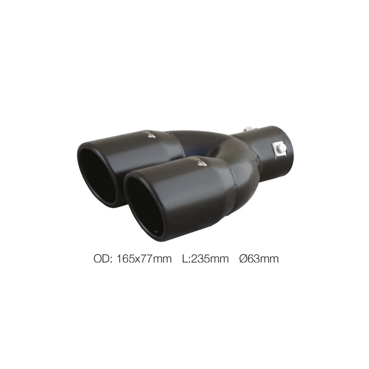 Terminale rotondo id 63mm doppio inclinato acciaio inox