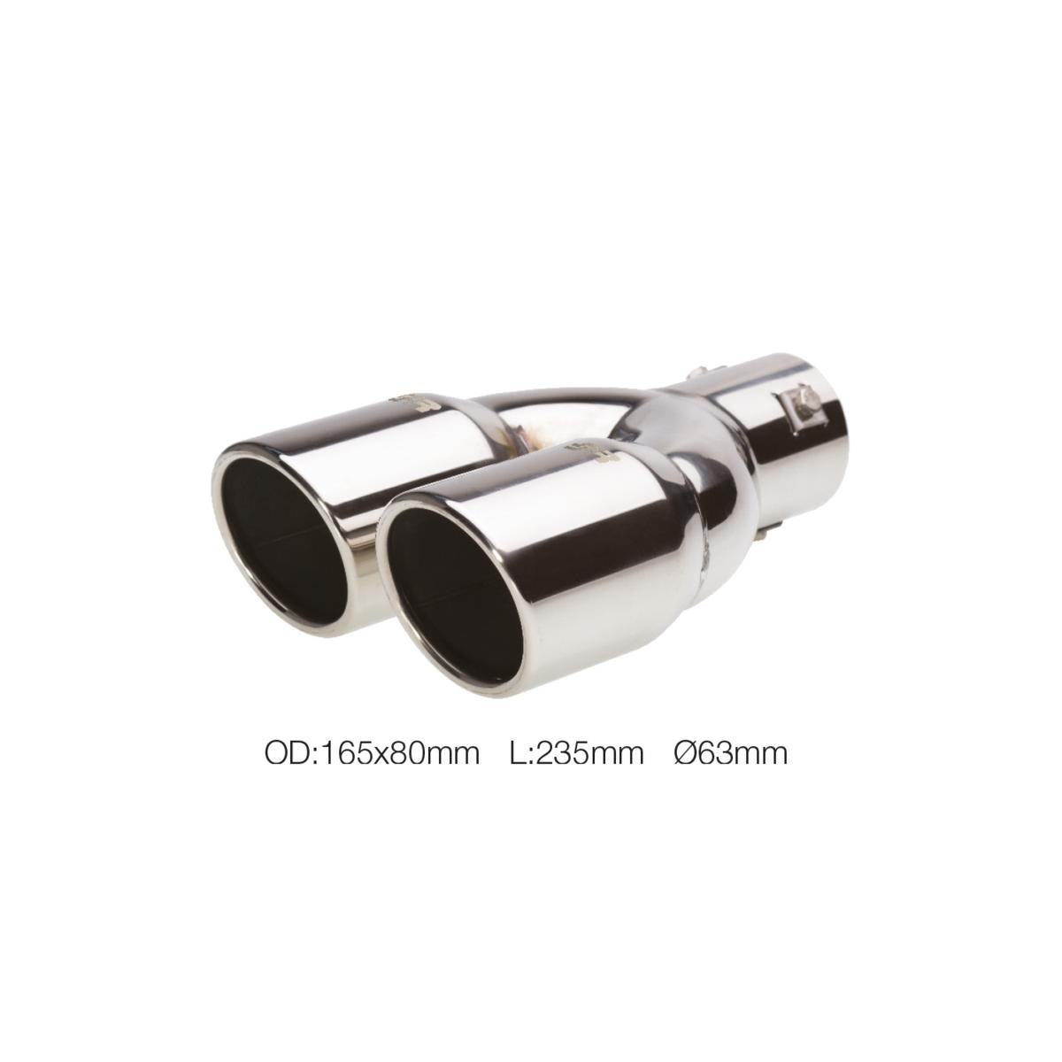Terminale rotondo id 63mm doppio inclinato acciaio inox