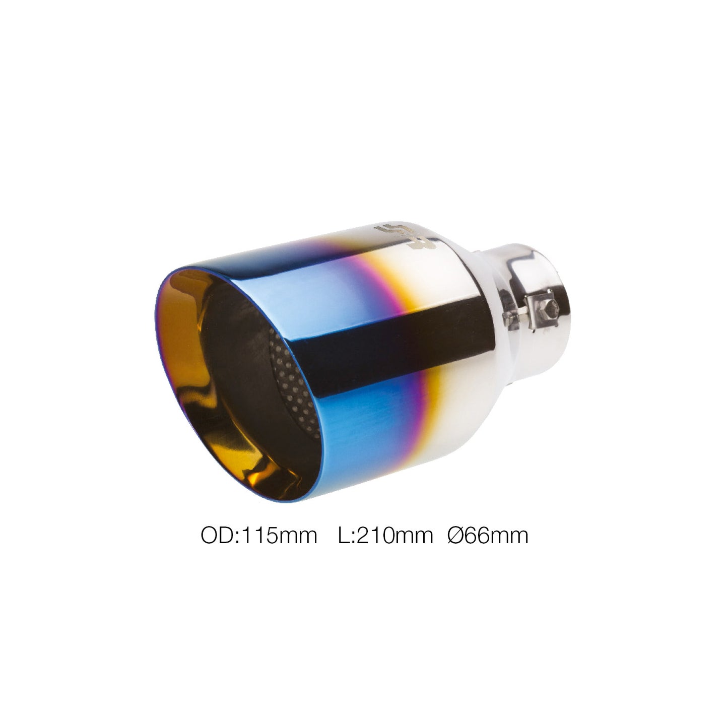 Terminale rotondo id 66mm inclinato acc inox titanium look