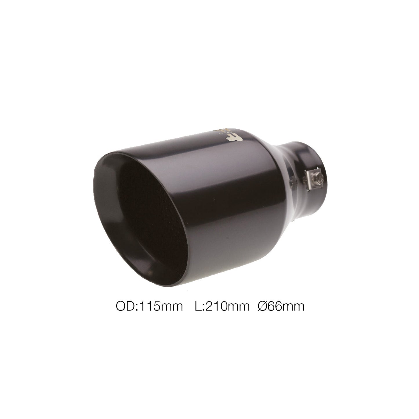 Terminale rotondo id 66mm inclinato acciaio inox nero