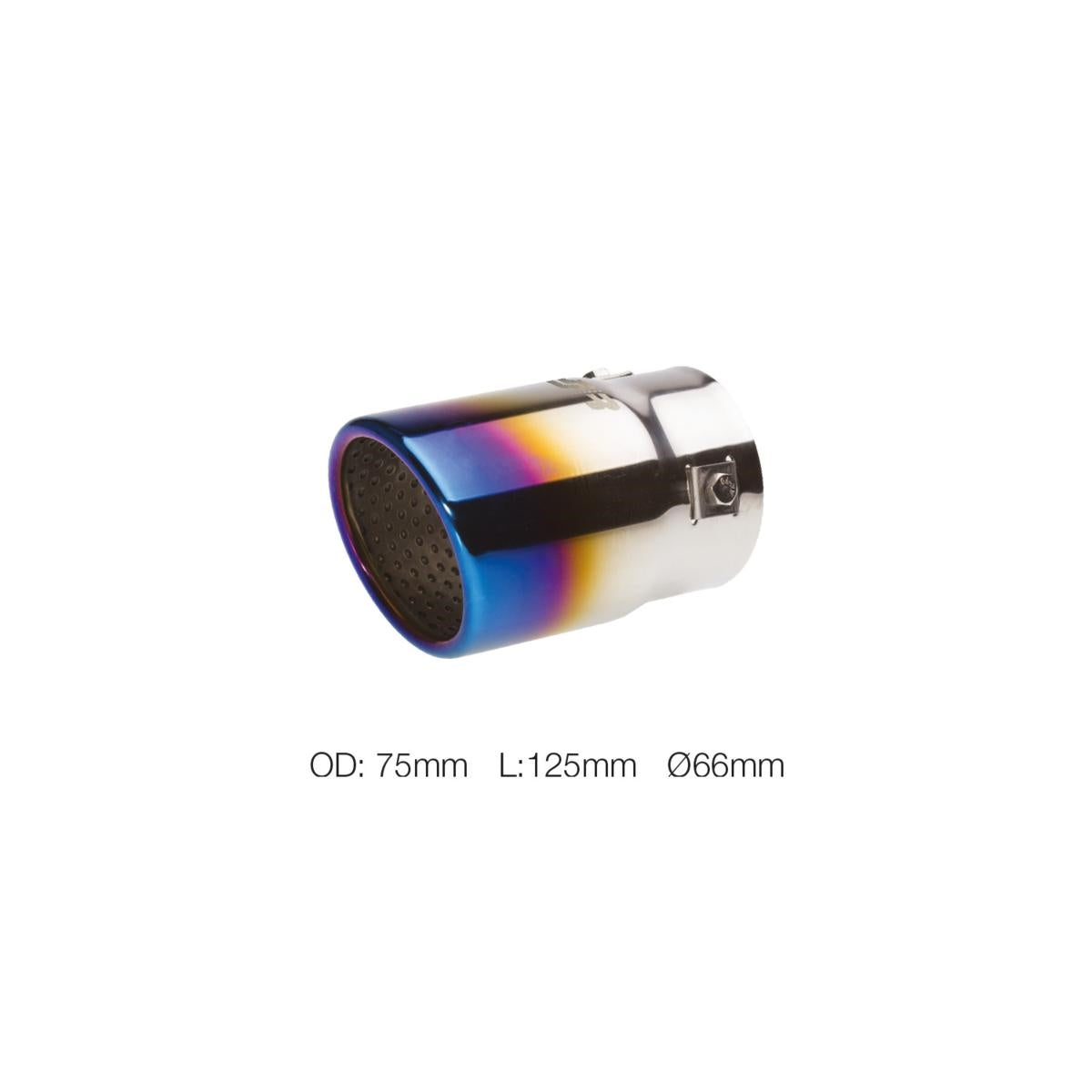 Terminale rotondo id 66mm inclinato acciaio inox