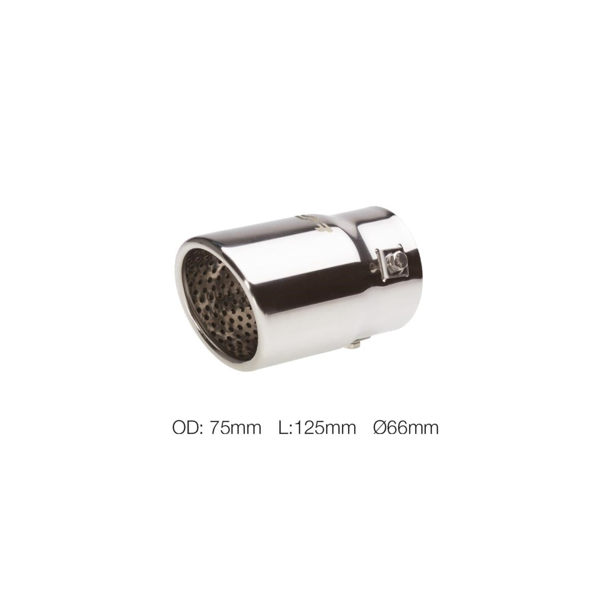 Terminale rotondo id 66mm inclinato acciaio inox