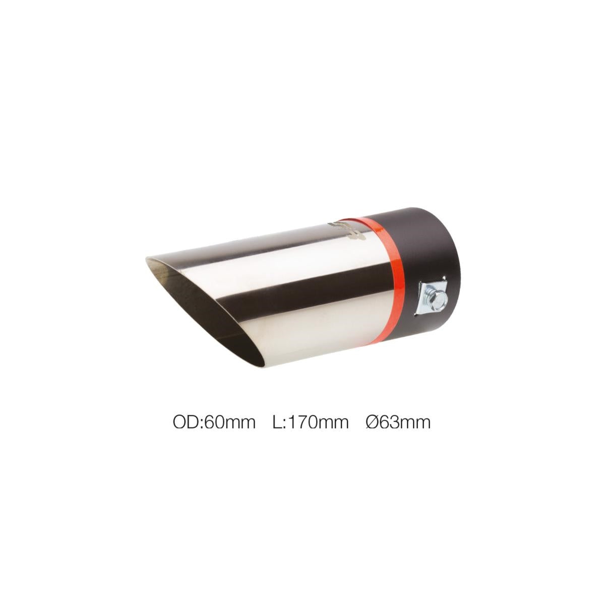 Terminale rotondo id 63mm inclinato acciaio inox
