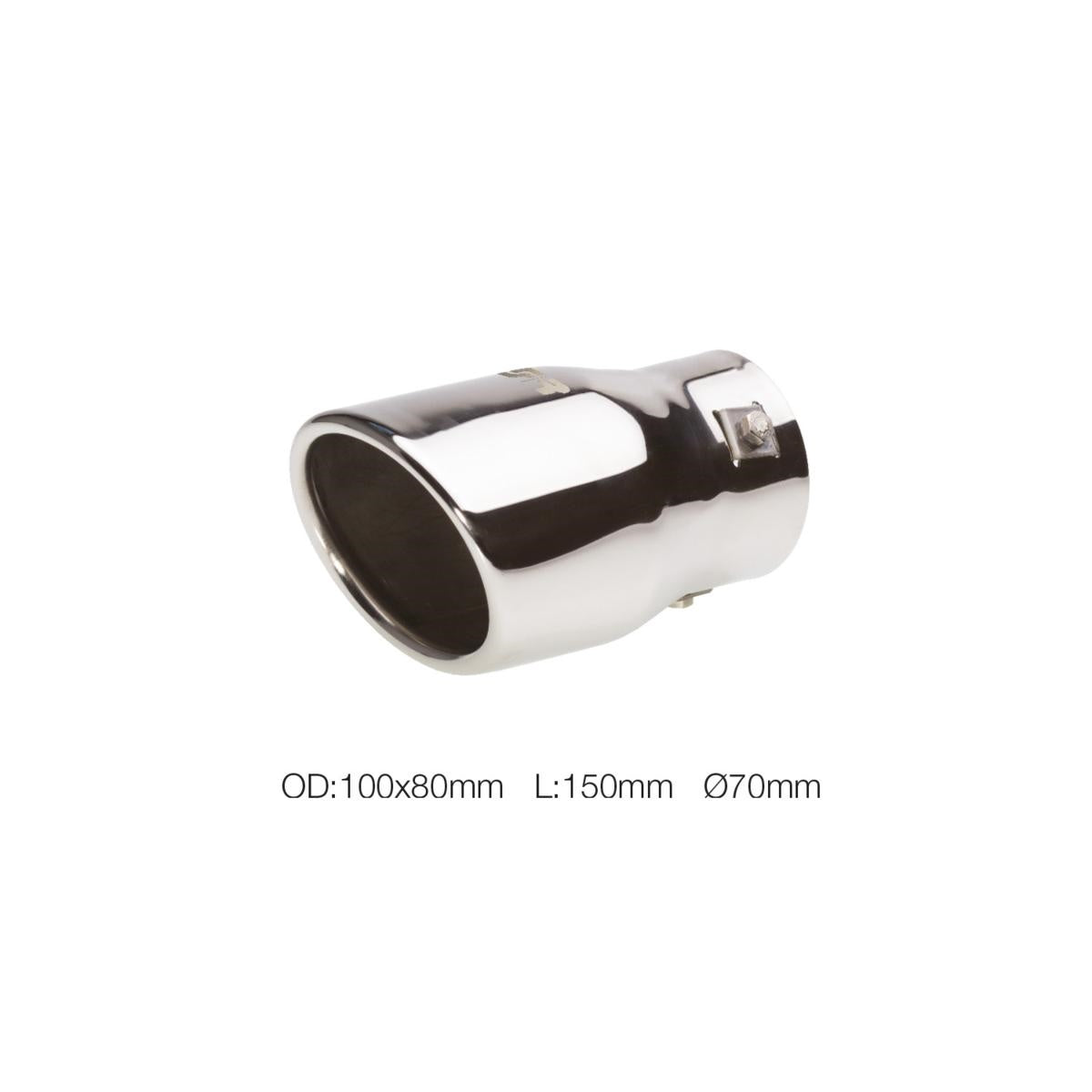Terminale ovale id 70mm inclinato acciaio inox