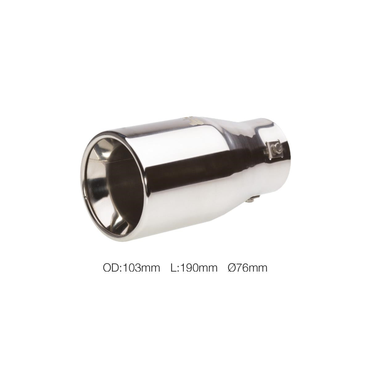 Terminale rotondo id 76mm acciaio inox