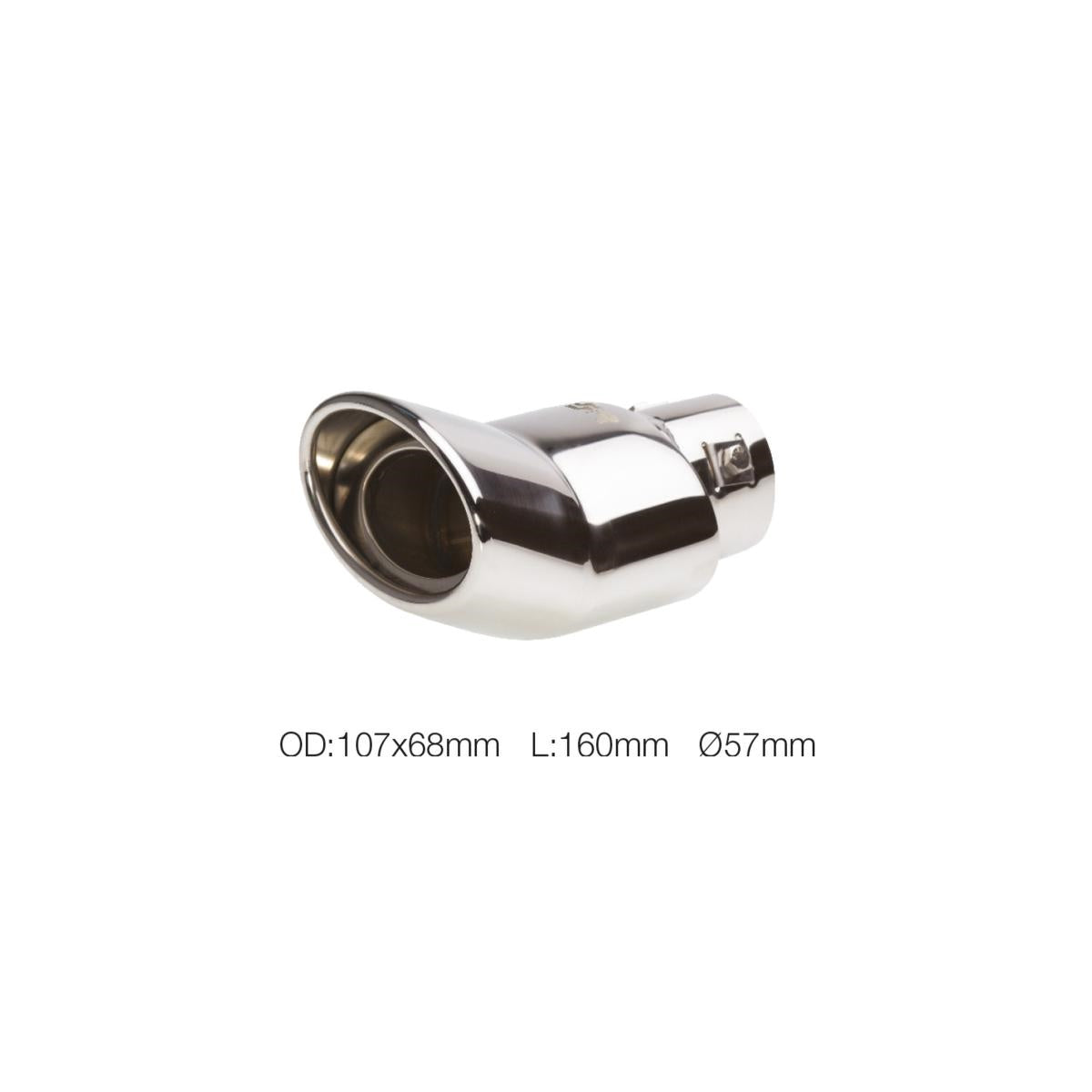 Terminale ovale id 57mm DTM acciaio inox