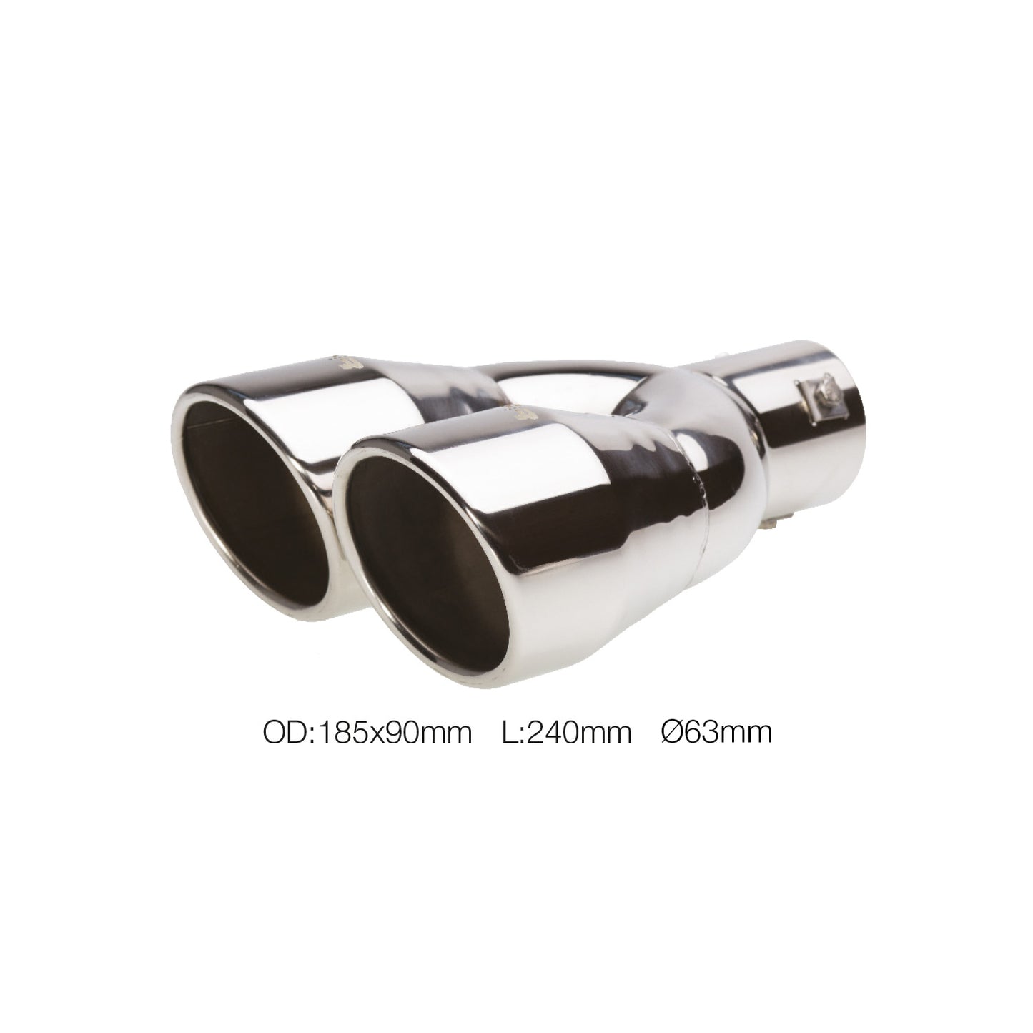 Terminale rotondo id 63mm doppio acciaio inox