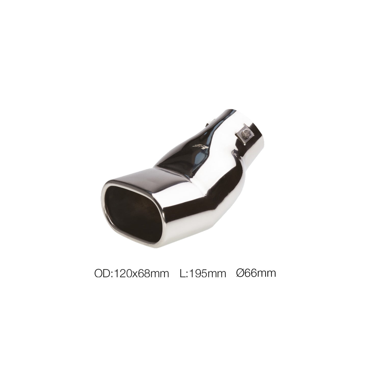 Terminale rettangolare id 66mm acciaio inox