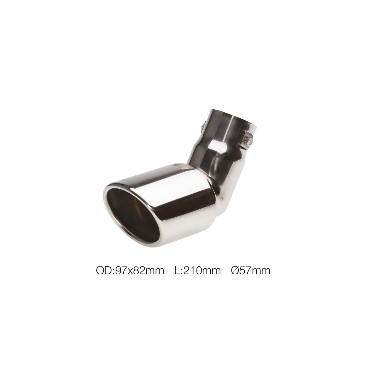 Terminale ovale id 57mm DTM acciaio inox