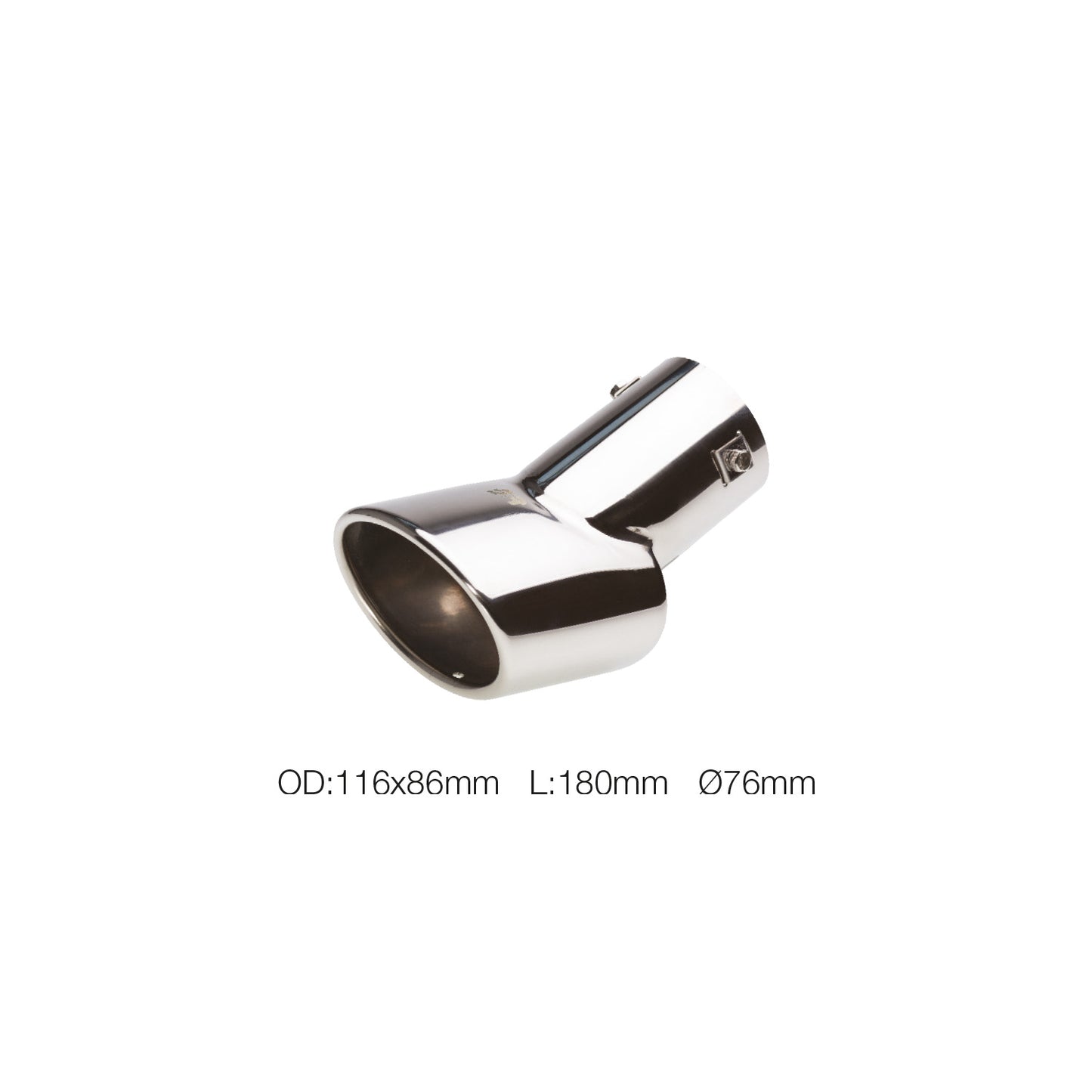 Terminale ovale id 76mm DTM acciaio inox