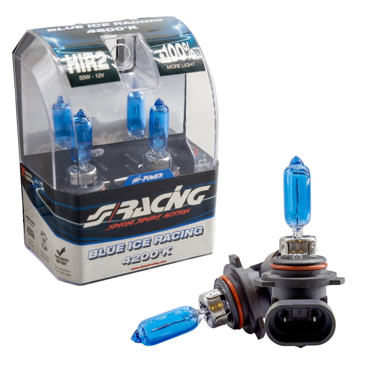 Lampadine alogene HIR2 9012 Blue Ice Racing