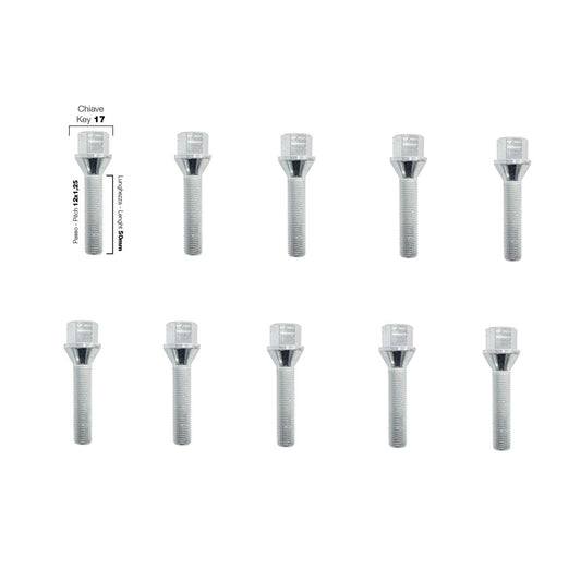 10 bulloni ch.17 12x1.25 l.50mm
