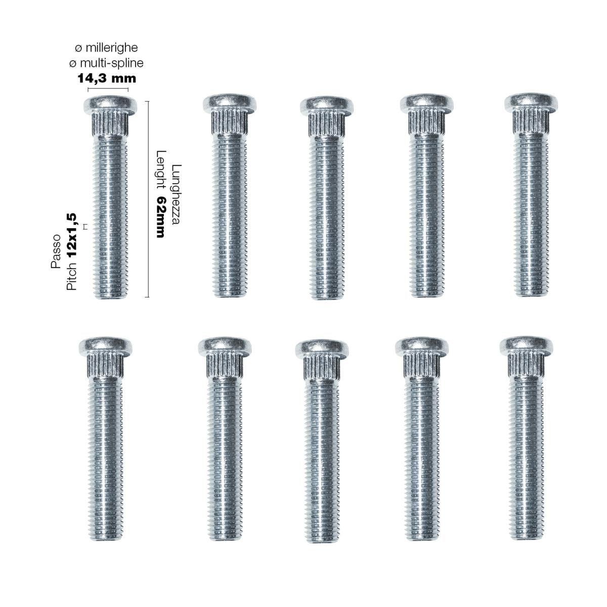 10 colonnette a piantaggio 12x1.5 l.67mm