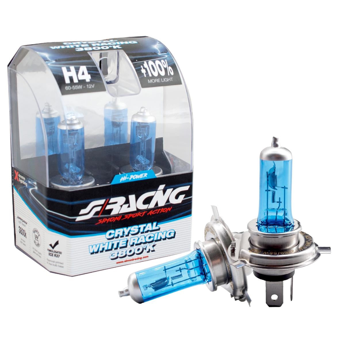 Lampadine alogene H4 Crystal White Racing