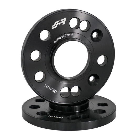 2 distanziali alluminio nero 12mm 4-5x98 mozzo 58,1