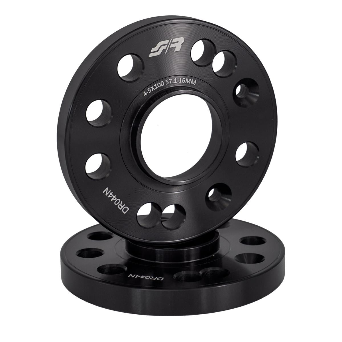 2 distanziali alluminio nero 16mm 4-5x100 mozzo 57,1