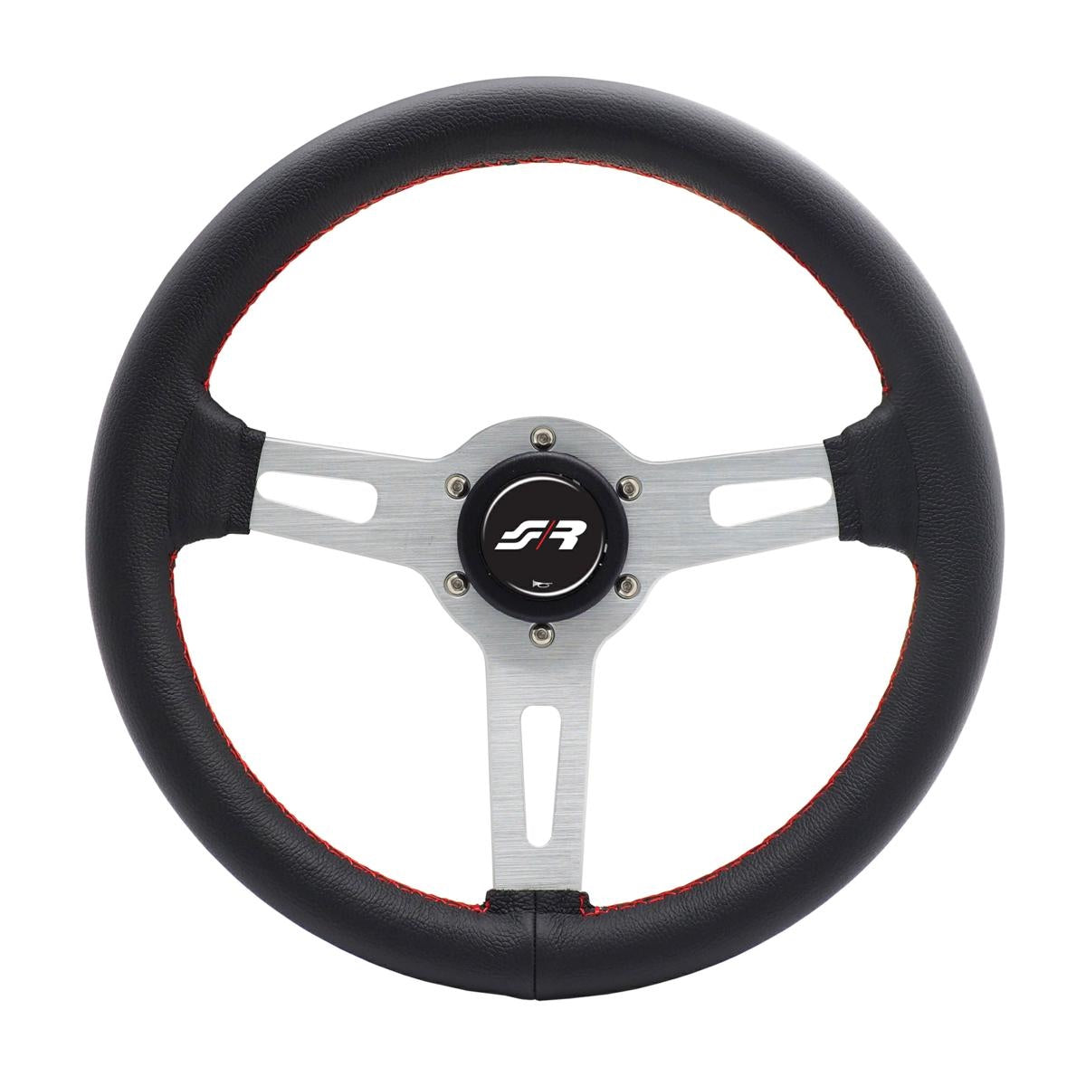 Volante classico Epoca - in pelle con cuciture rosse