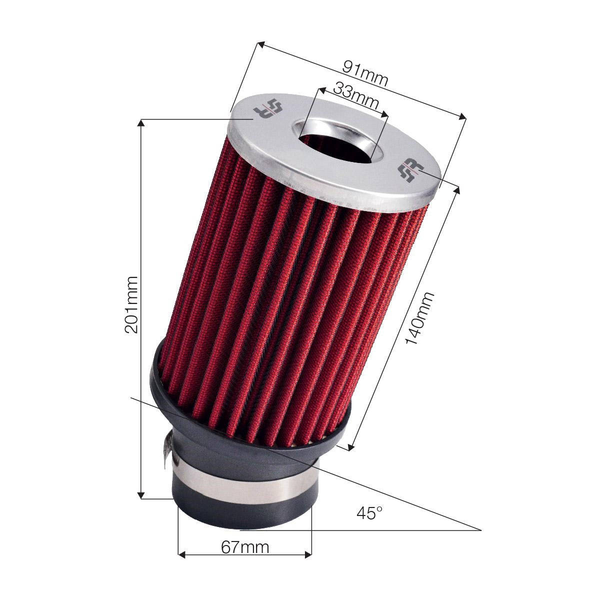 Filtro biconico obliquo cotone rosso