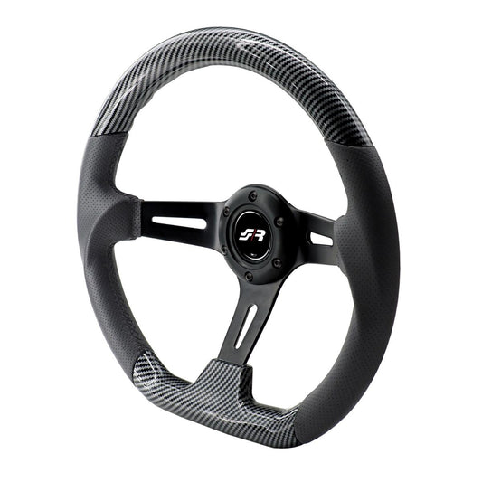 Volante sportivo a calice Giau - in carbon look e pelle