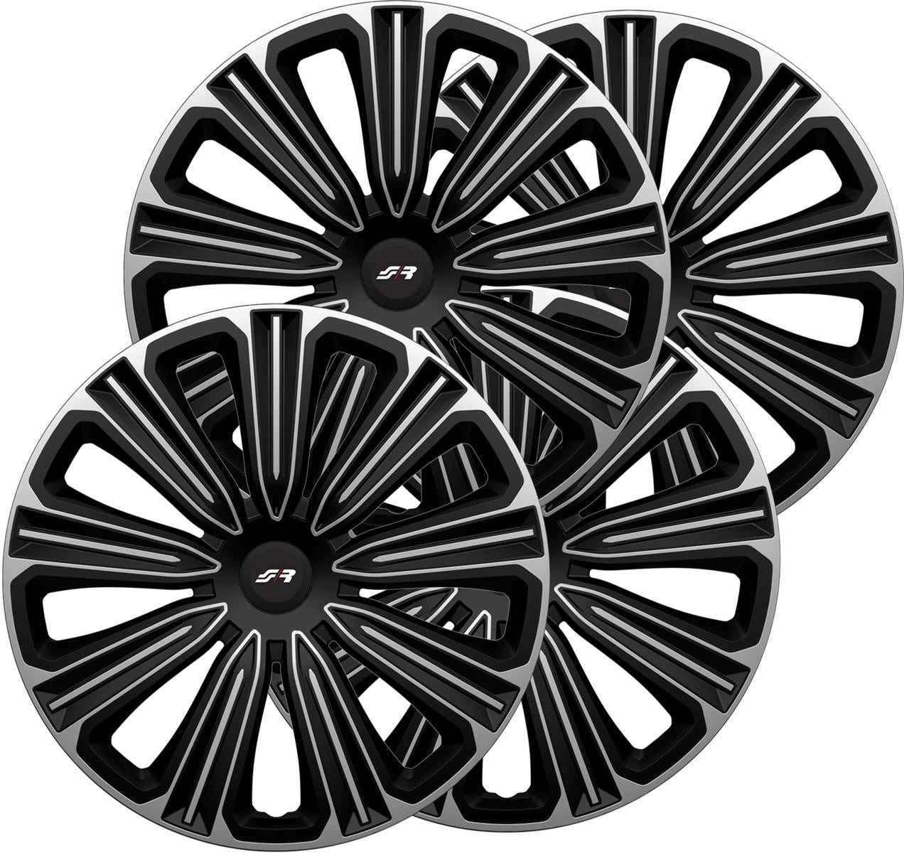 Kit copricerchi 14" Rosso Silver Black