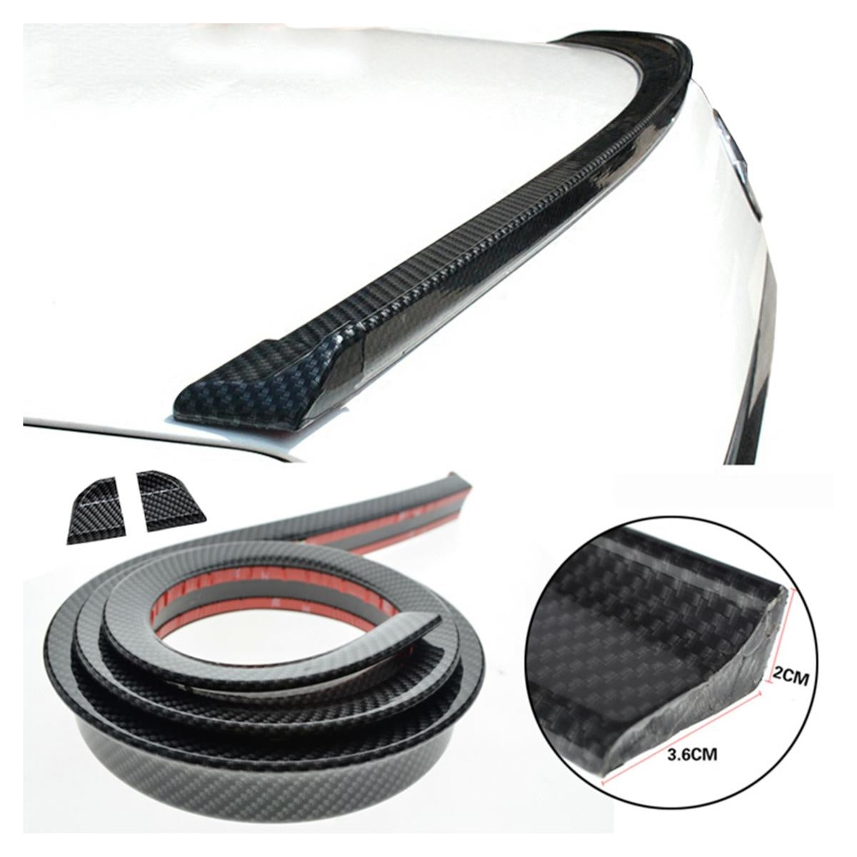 Spoiler adesivo universale carbon look