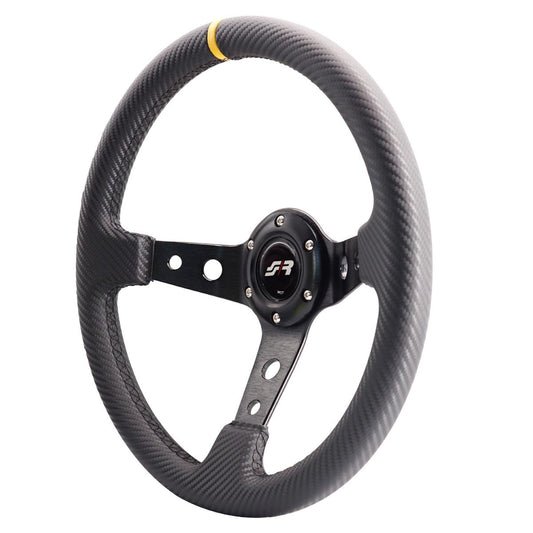 Volante sportivo Stage - in pelle effetto carbonio