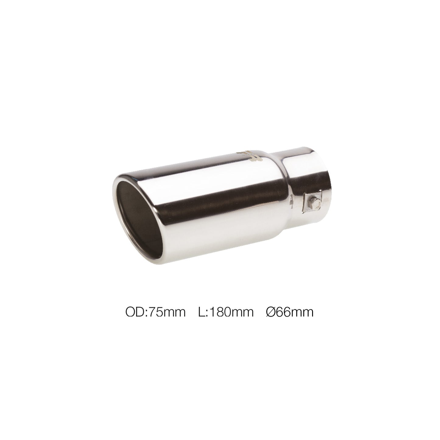 Terminale rotondo id 66mm inclinato acciaio inox