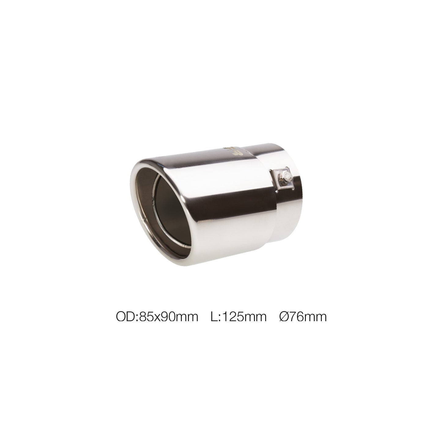 Terminale ovale id 76mm inclinato acciaio inox