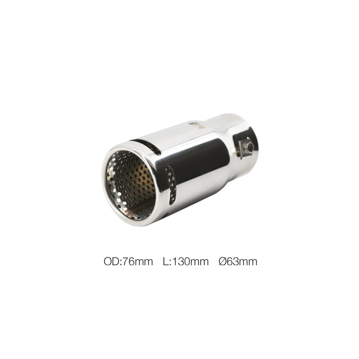 Terminale rotondo id 63mm inclinato acciaio inox