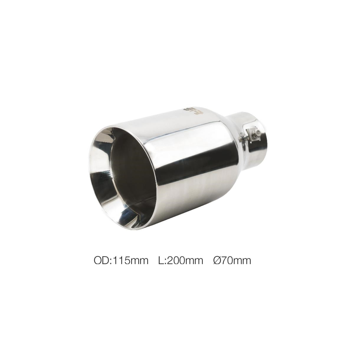 Terminale rotondo id 70mm acciaio inox