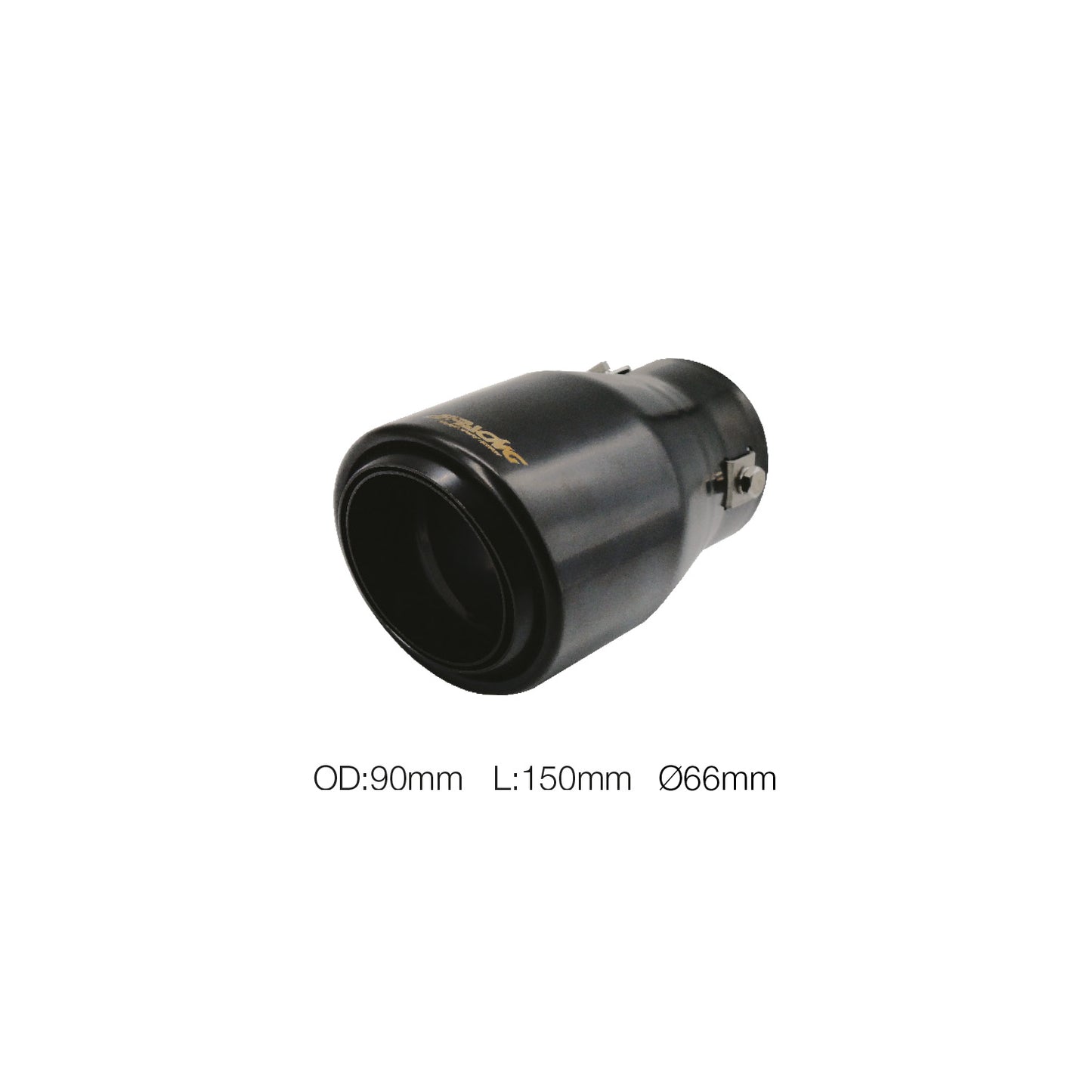 Terminale rotondo id 66mm inclinato accinox nero Cayennestyle