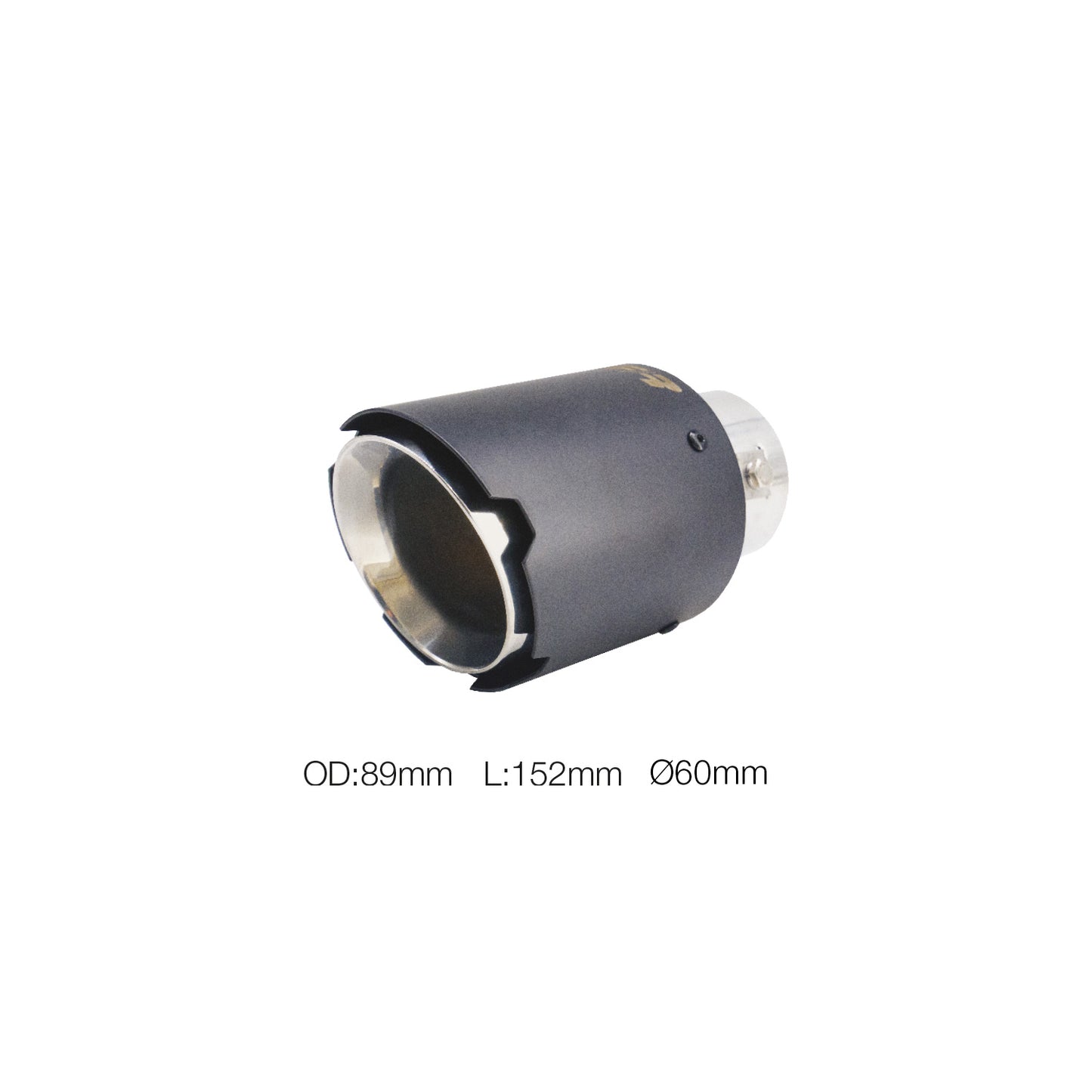 Terminale rotondo id 60mm acciaio inox nero