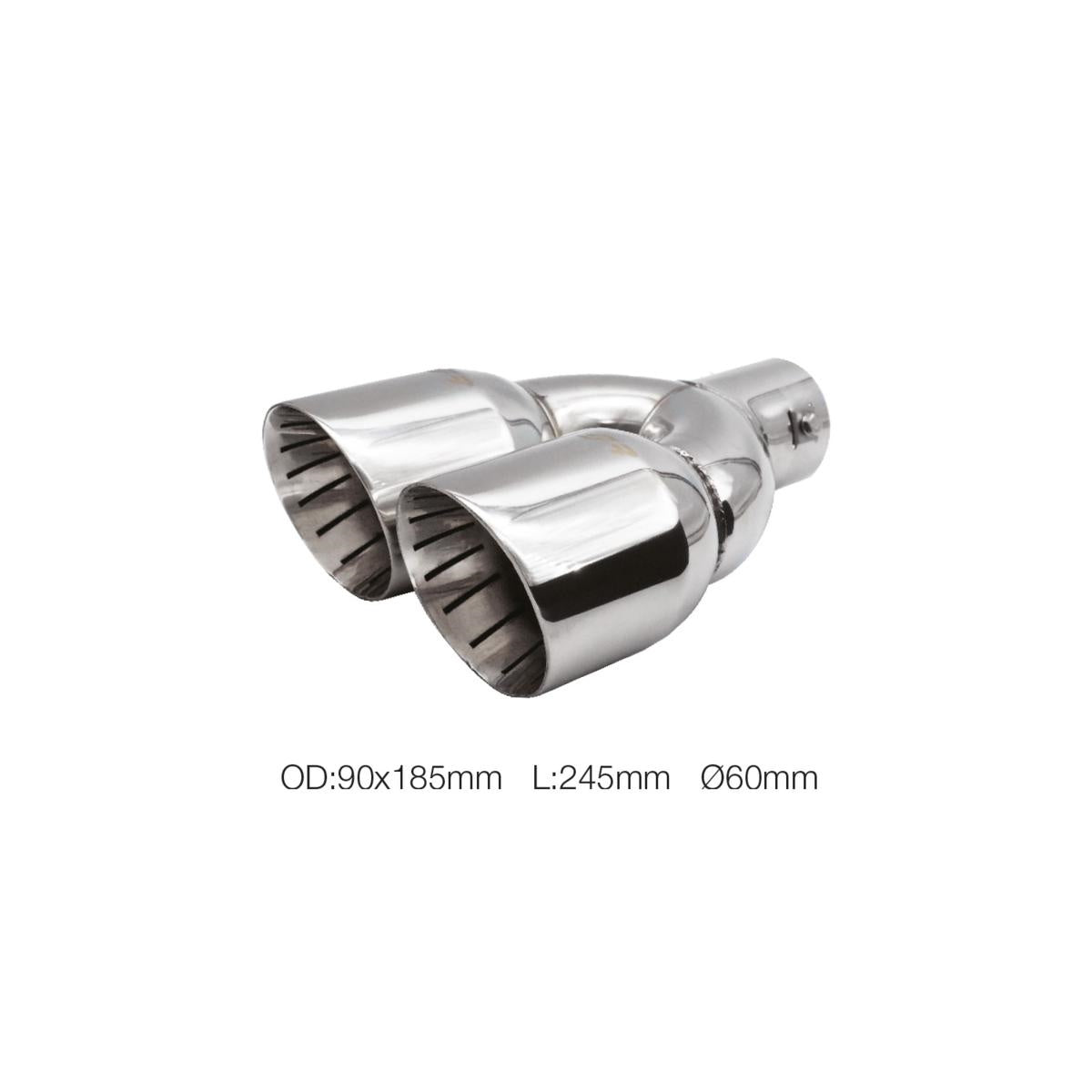 Terminale doppio id 35-61mm rotondo inclinato acciaio inox