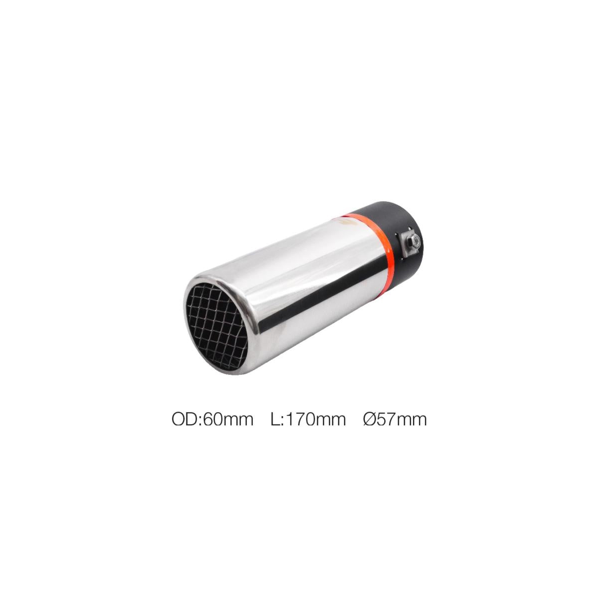 Terminale rotondo id 57mm inclinato acciaio inox