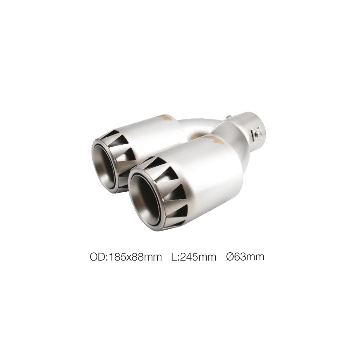 Terminale rotondo id 63mm doppio acciaio inox satinato