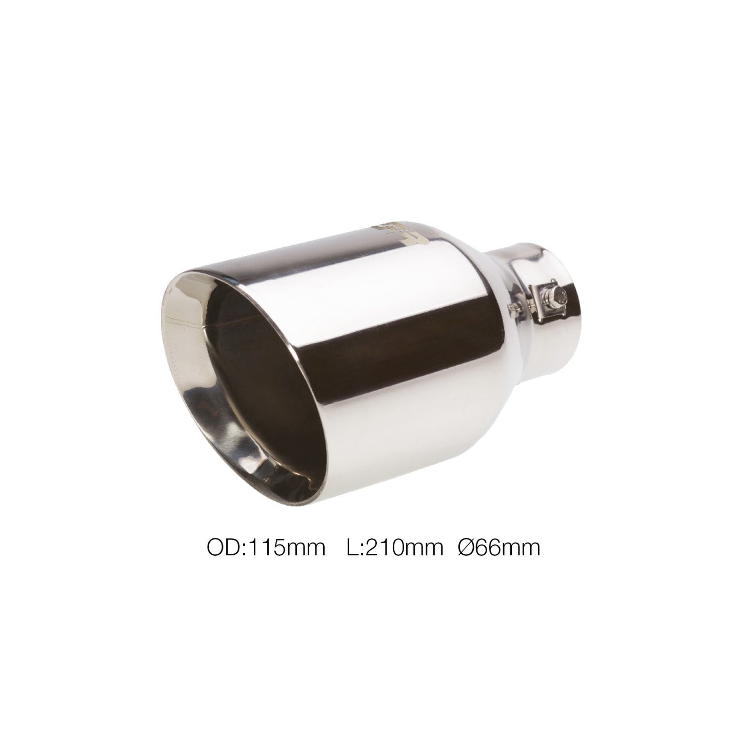 Terminale rotondo id 66mm inclinato acciaio inox