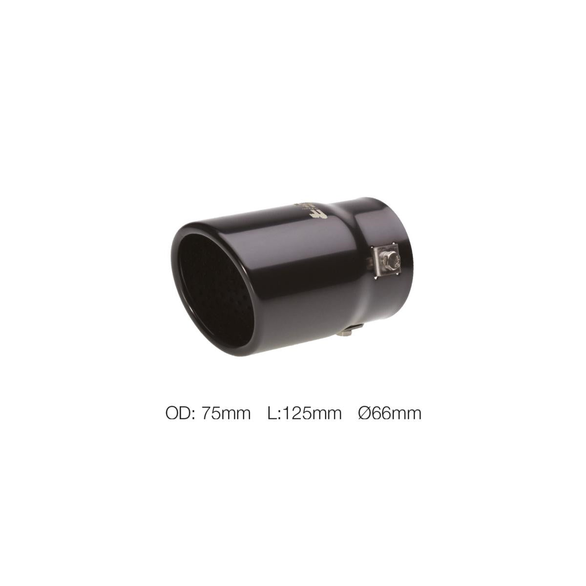 Terminale rotondo id 66mm inclinato acciaio inox nero