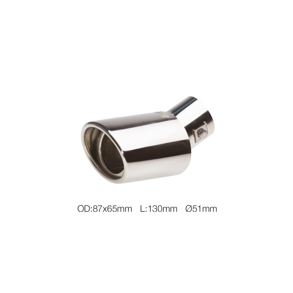 Terminale ovale id 51mm DTM acciaio inox