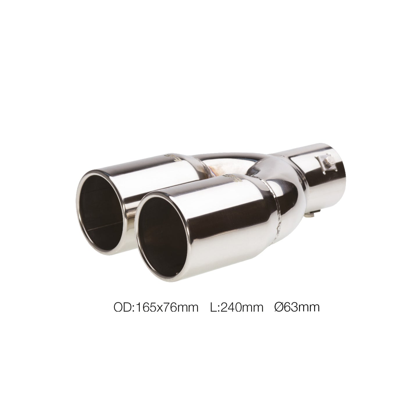 Terminale rotondo id 63mm doppio acciaio inox