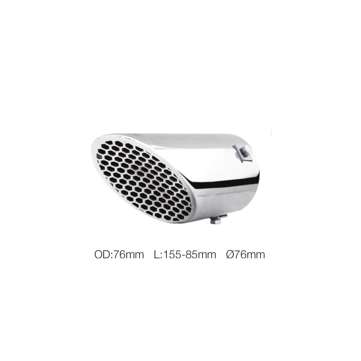 Terminale rotondo id 76mm inclinato acciaio inox